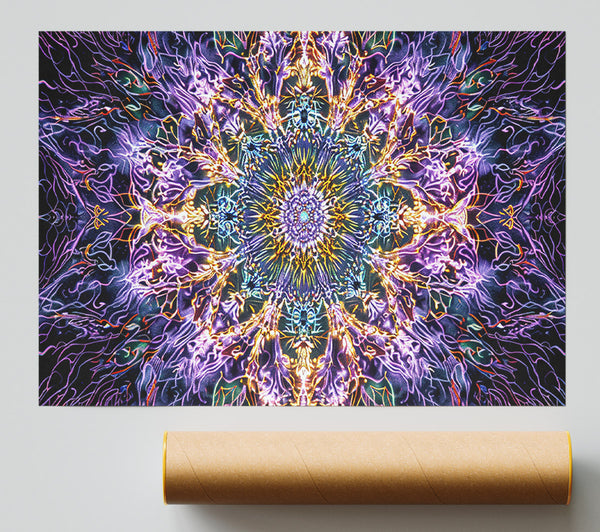 Purple Cosmic Bloom Poster