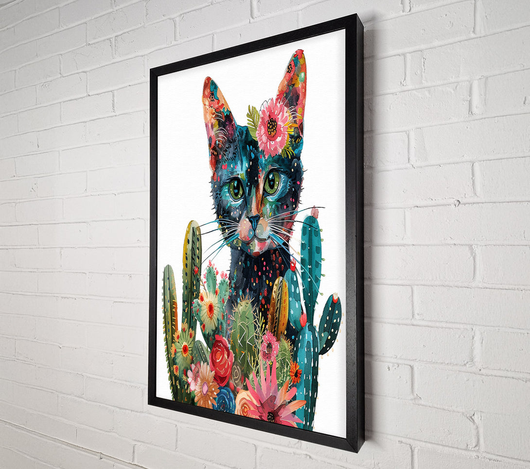  A Canvas Print of Blue Desert Kitty Canvas Wall Art