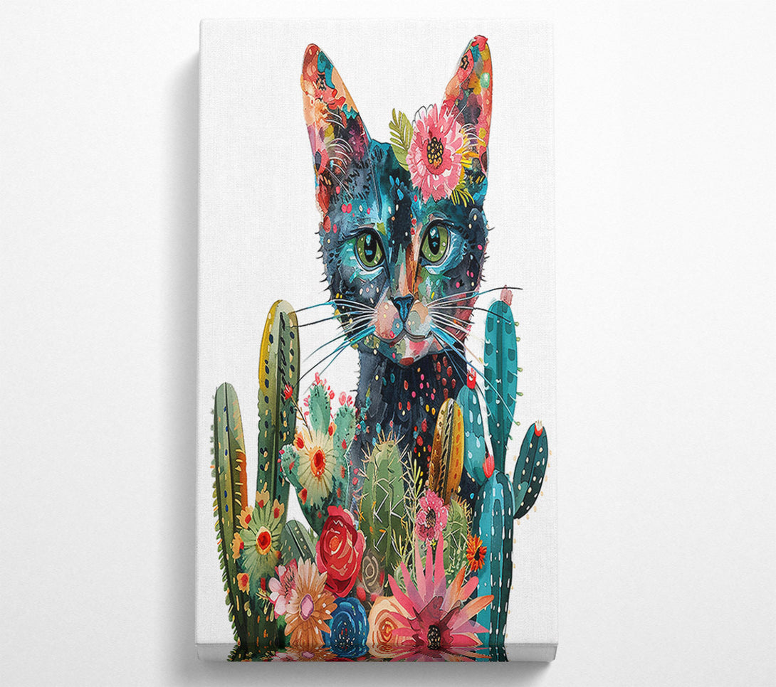  A Canvas Print of Blue Desert Kitty Canvas Wall Art