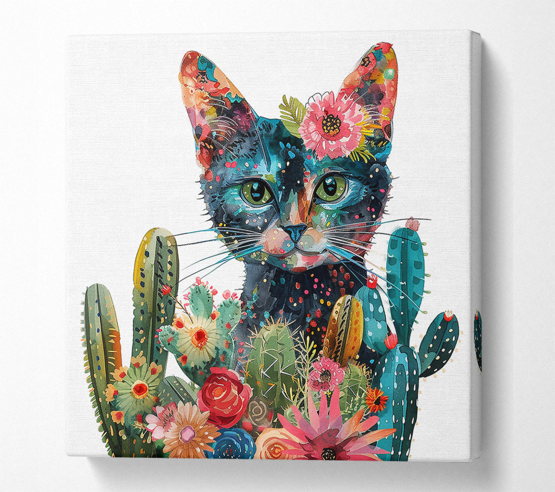  A Canvas Print of Blue Desert Kitty Canvas Wall Art