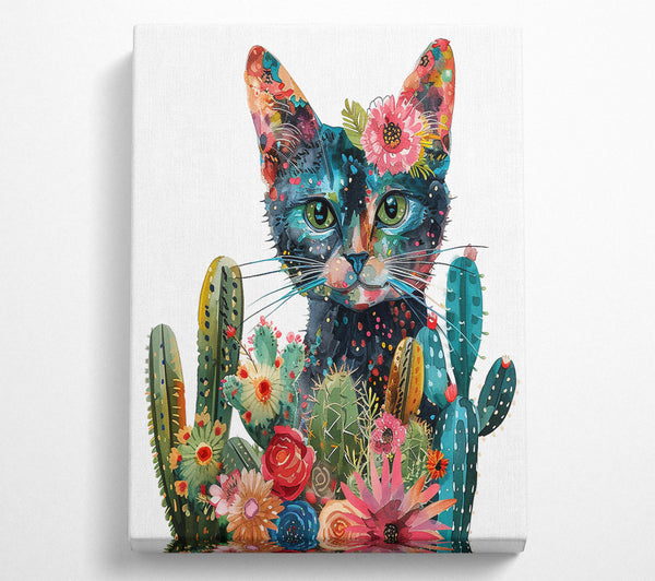  A Canvas Print of Blue Desert Kitty Canvas Wall Art