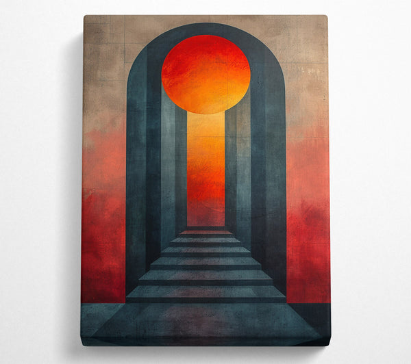  A Canvas Print of Crimson Gateway Steps Canvas Print