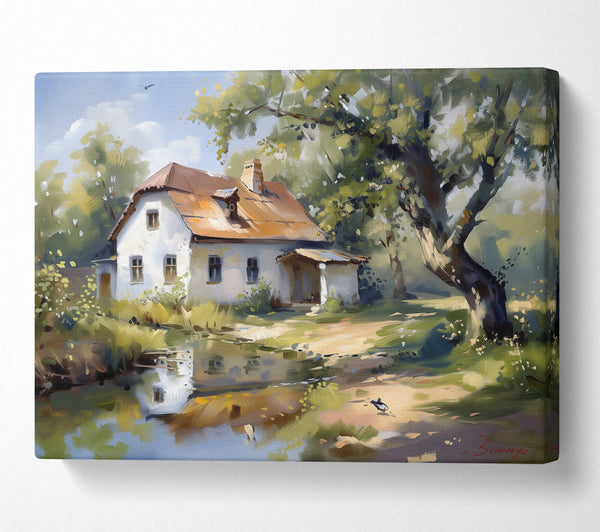  A Canvas Print of Rustic Brown Cottage Canvas Print