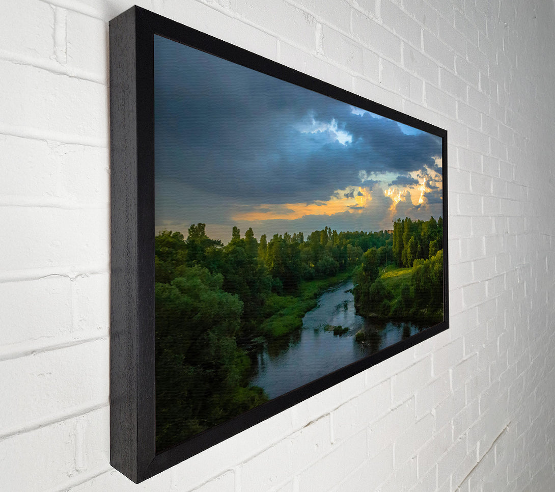  A Canvas Print of Golden River Sky Canvas Wall Art