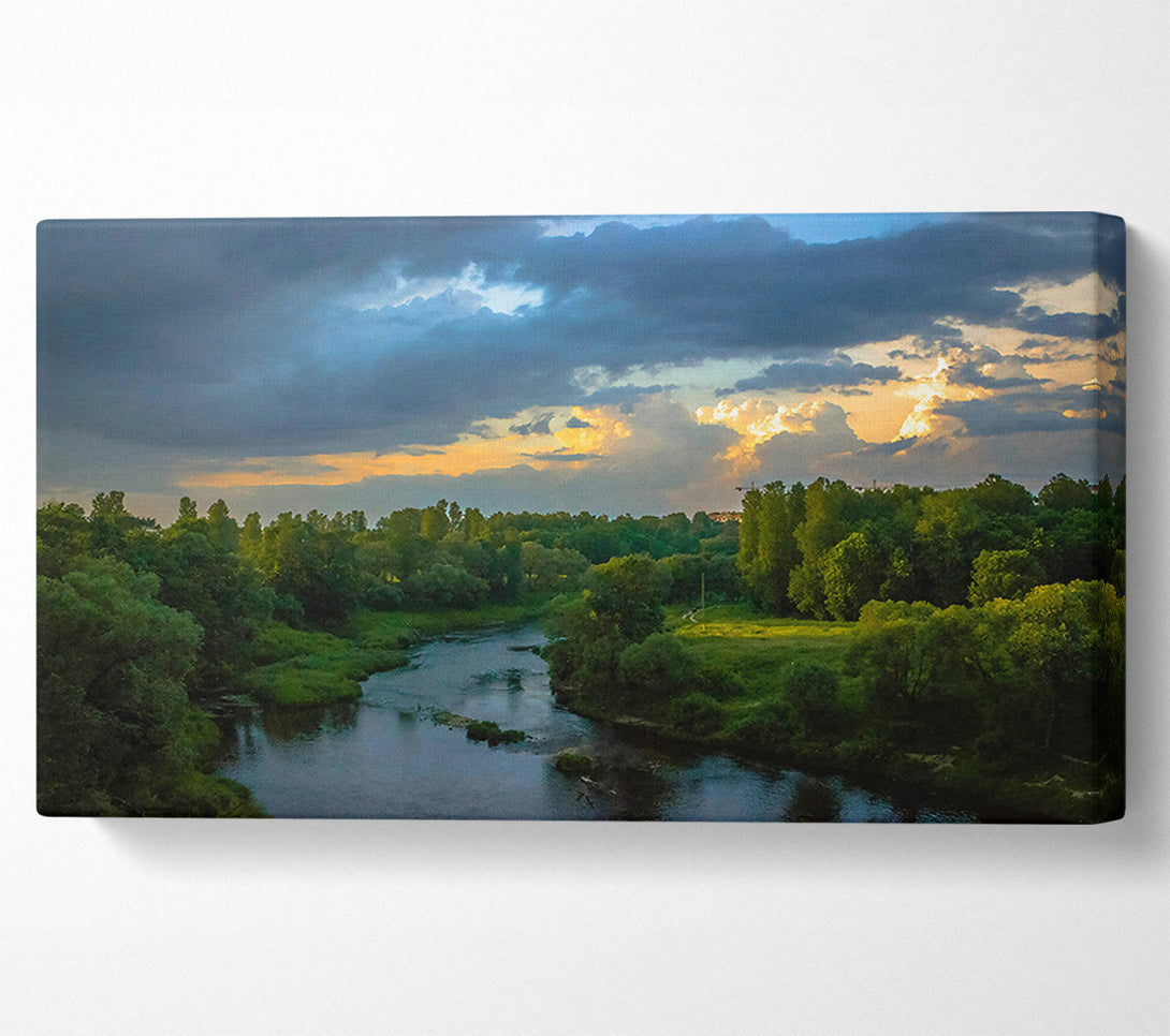  A Canvas Print of Golden River Sky Canvas Wall Art