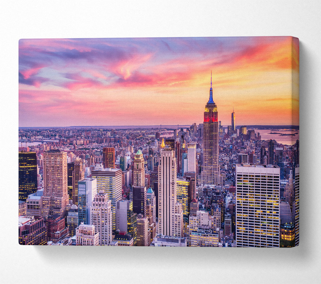  A Canvas Print of Pink City Skyline Canvas Art