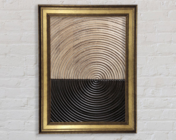 White And Gold Circles Framed Print