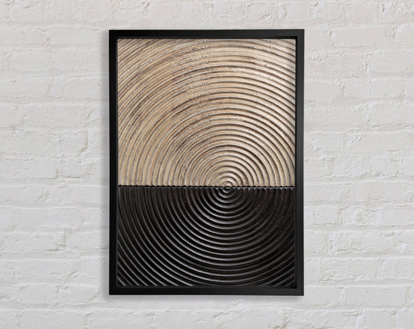Black And Gold Circles Framed Print