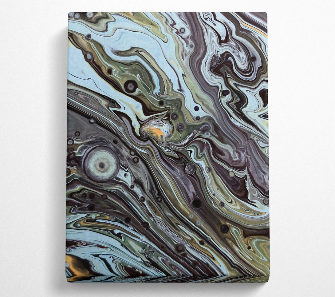  A Canvas Print of Black And Blue Swirls. Canvas Print