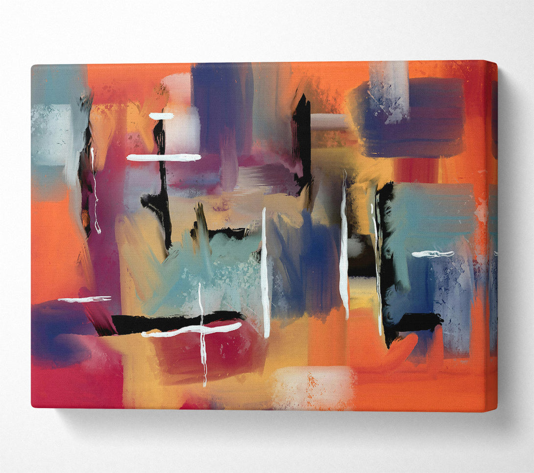  A Canvas Print of Orange Abstract Forms Canvas Art