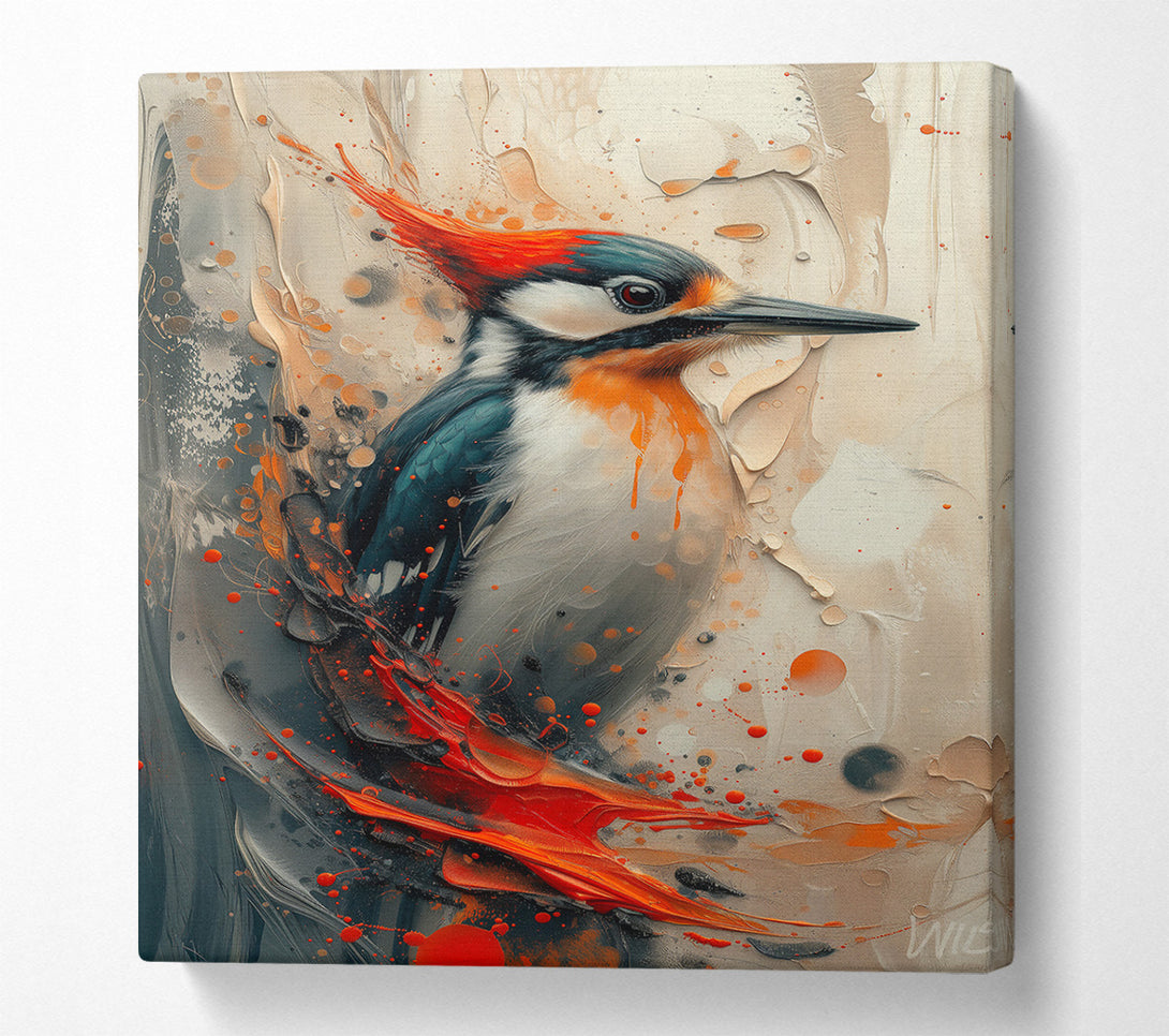  A Canvas Print of Crimson Woodpecker Dream Canvas Print