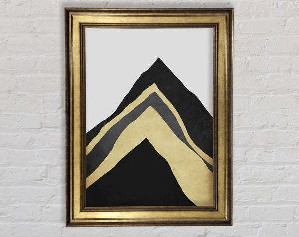 White And Gold Triangles Framed Print