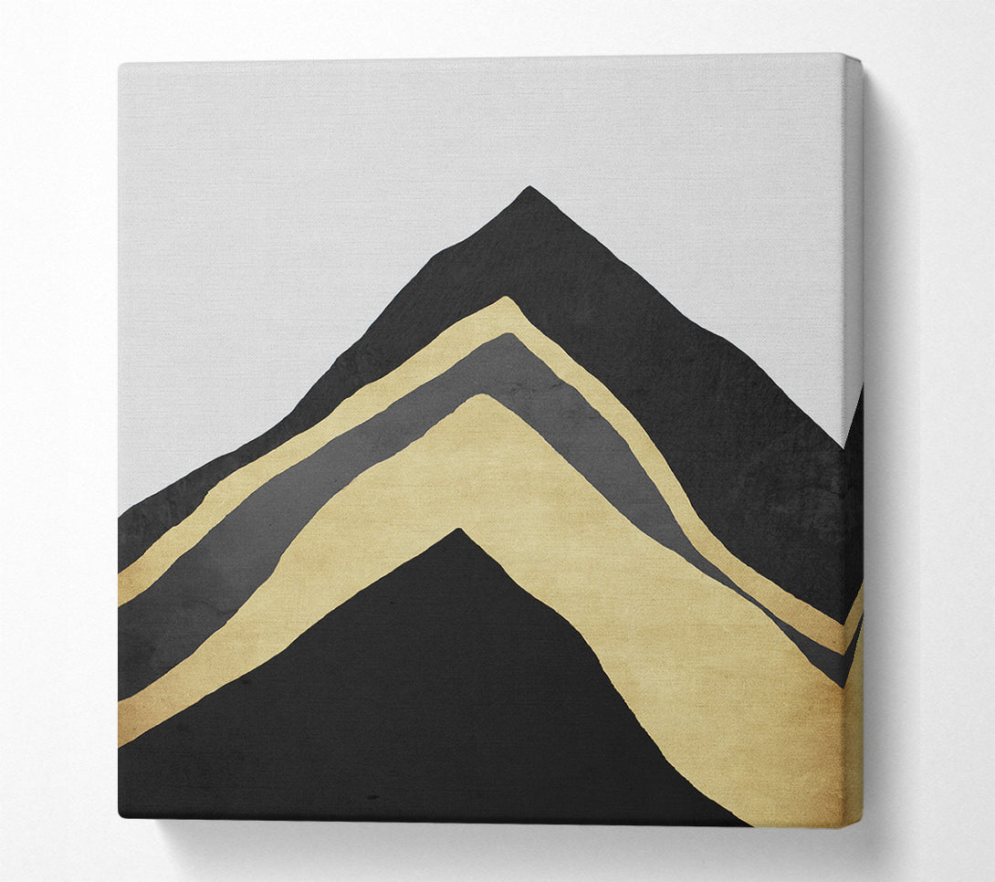  A Canvas Print of Black And Gold Triangles Canvas Print