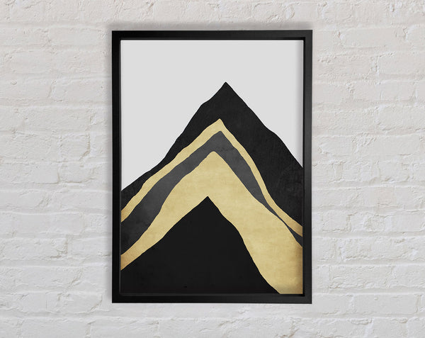 Black And Gold Triangles Framed Print