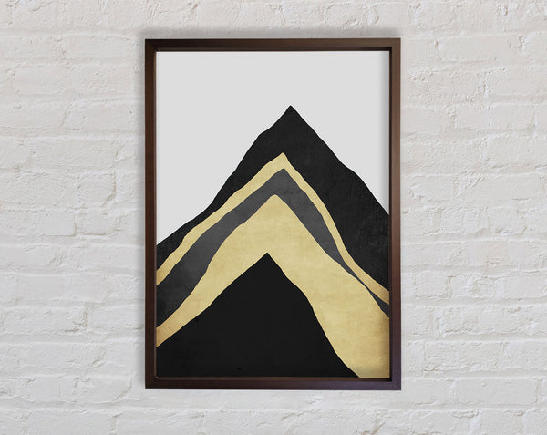 Walnut And Gold Triangles Framed Print