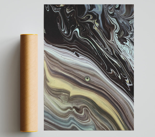 Black Swirling Abstract Poster