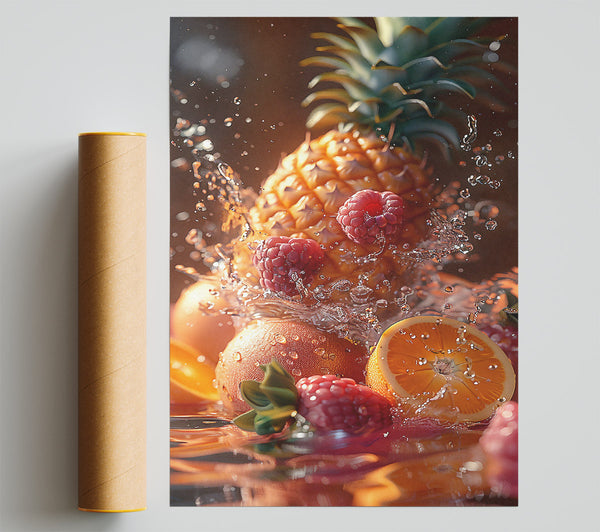 Orange Splash Of Summer Poster