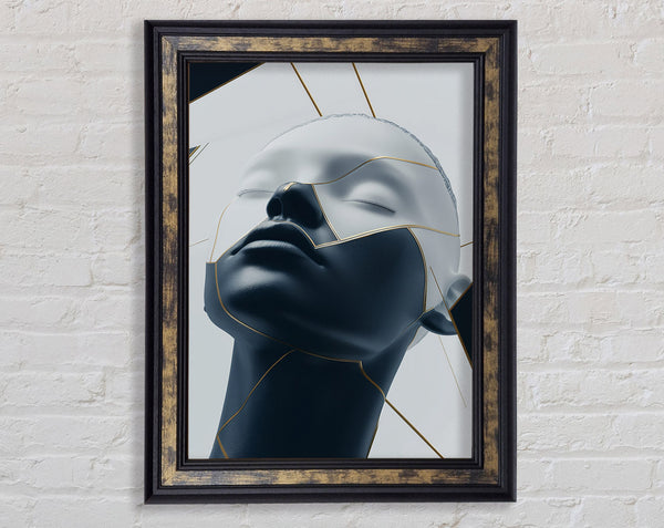 Walnut And Gold Woman Modern Framed Print