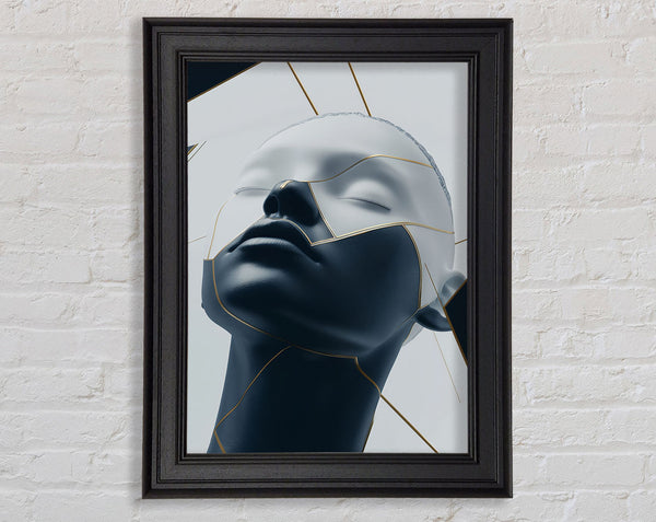 Black And Gold Woman Modern Framed Print