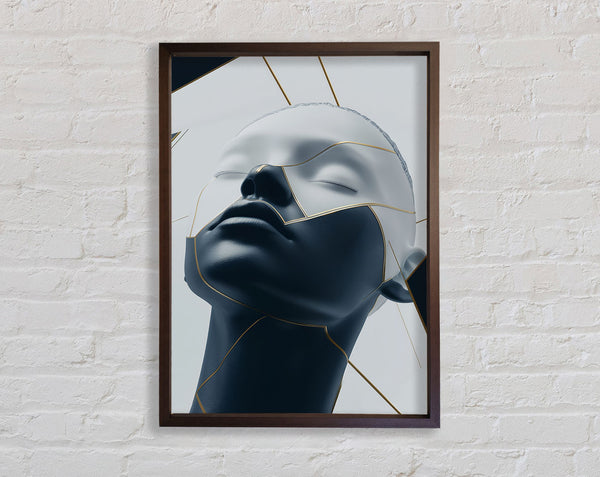 Walnut And Gold Woman Modern Framed Print