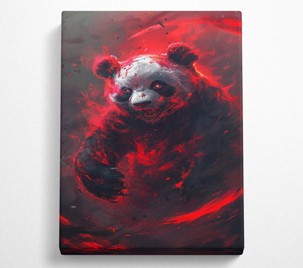  A Canvas Print of Crimson Fury Panda Canvas Art