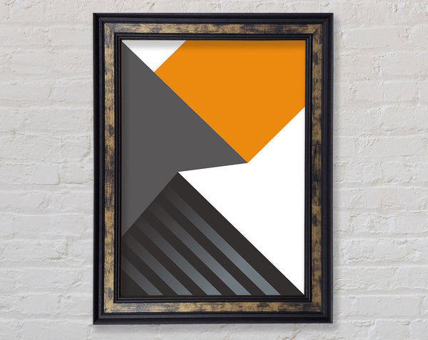 Walnut And Grey Shapes Framed Print
