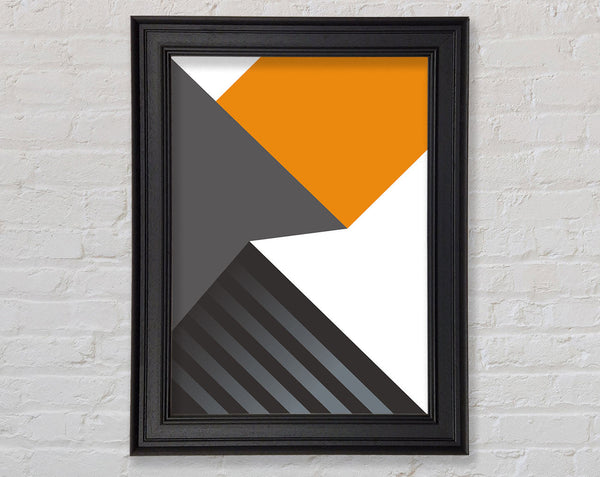 Black And Grey Shapes Framed Print