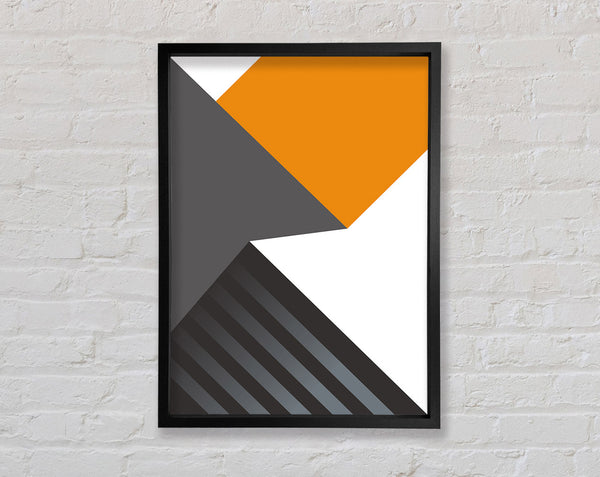 Black And Grey Shapes Framed Print