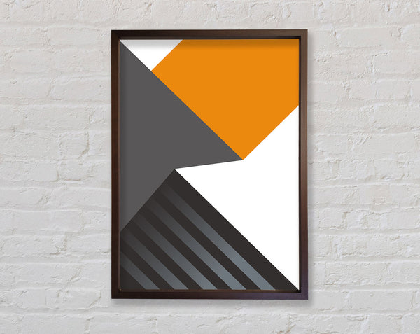 Walnut And Grey Shapes Framed Print