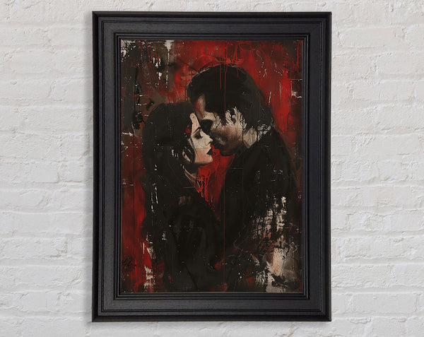 Black And Red Romance Framed Print