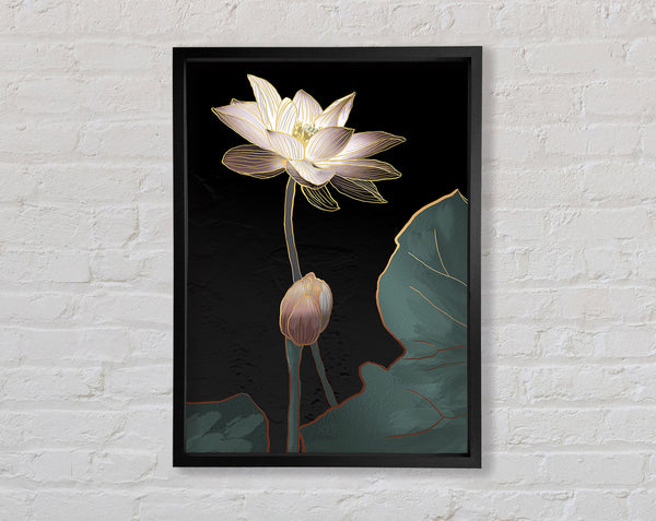 Black And Turquoise Framed Print