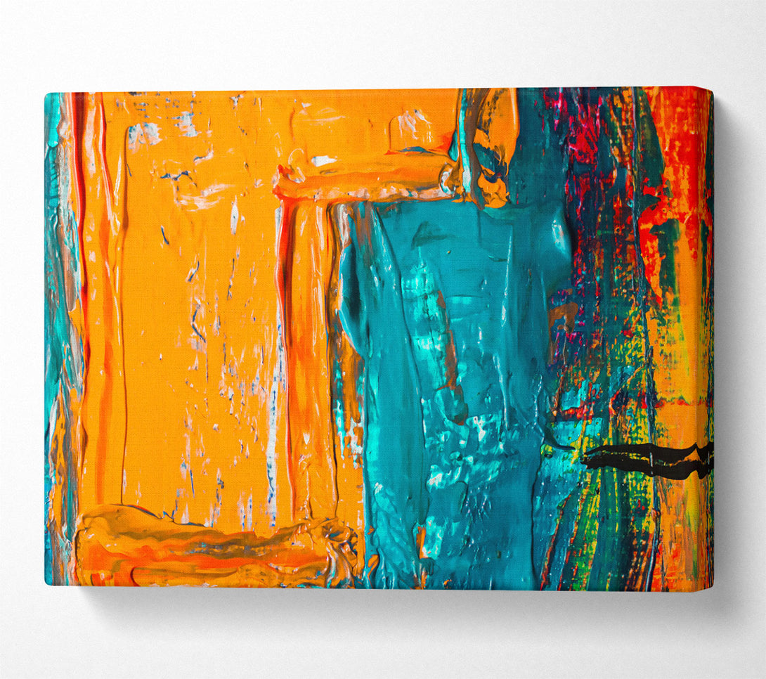  A Canvas Print of Orange Abstract Strokes Canvas Wall Art