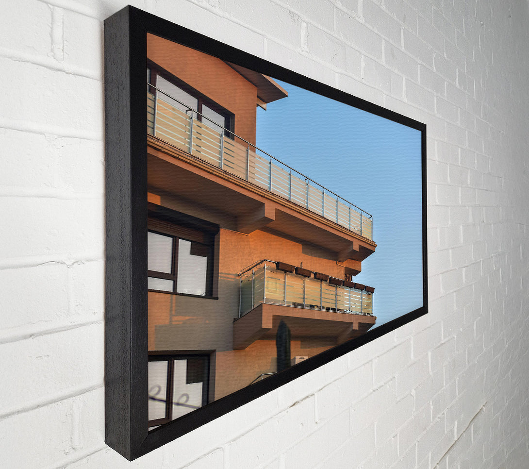  A Canvas Print of Tanned Balcony Hues Canvas Wall Art