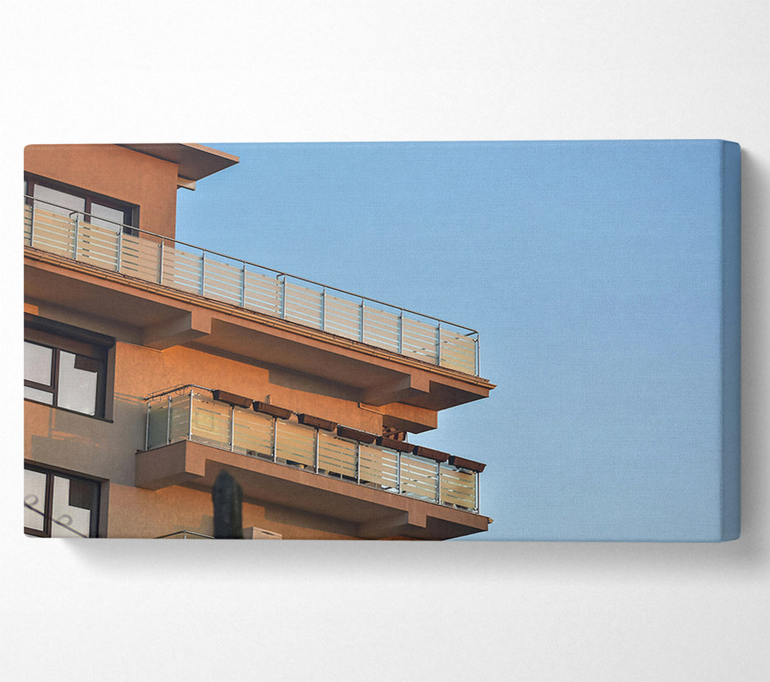  A Canvas Print of Tanned Balcony Hues Canvas Wall Art