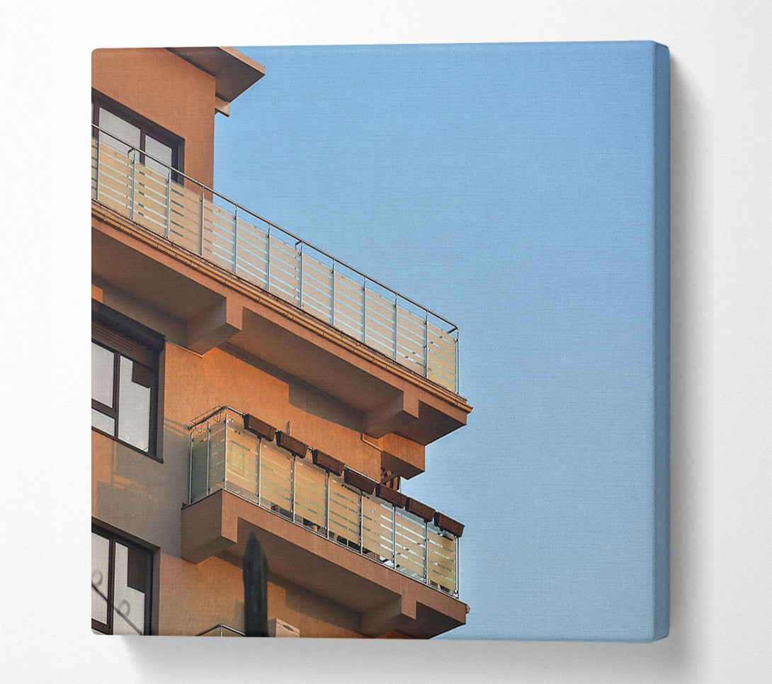  A Canvas Print of Tanned Balcony Hues Canvas Wall Art