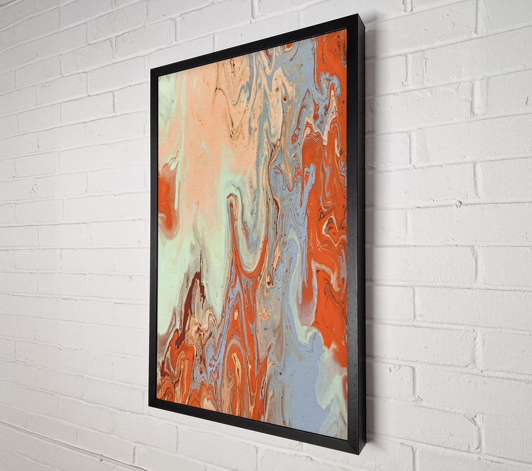  A Canvas Print of Orange Swirl Abstract Canvas Print