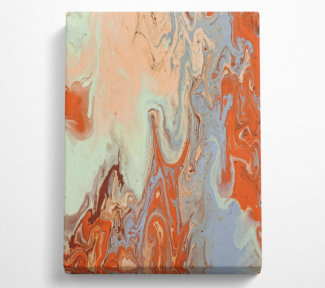  A Canvas Print of Orange Swirl Abstract Canvas Print