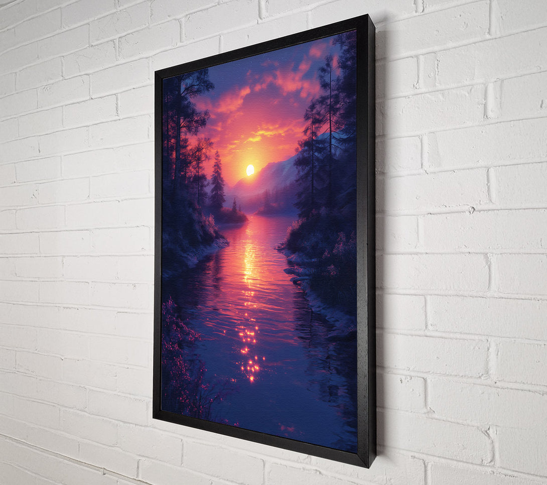  A Canvas Print of Crimson River'S Glow Canvas Wall Art
