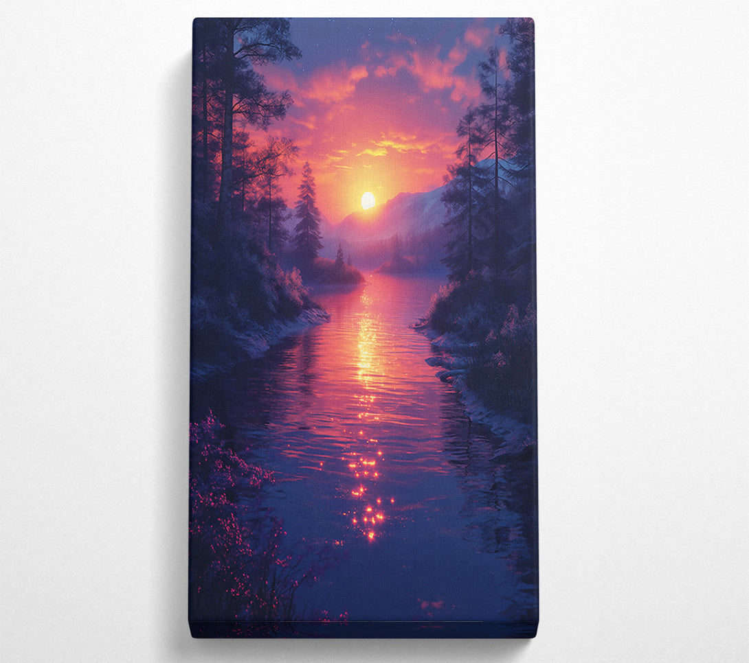  A Canvas Print of Crimson River'S Glow Canvas Wall Art