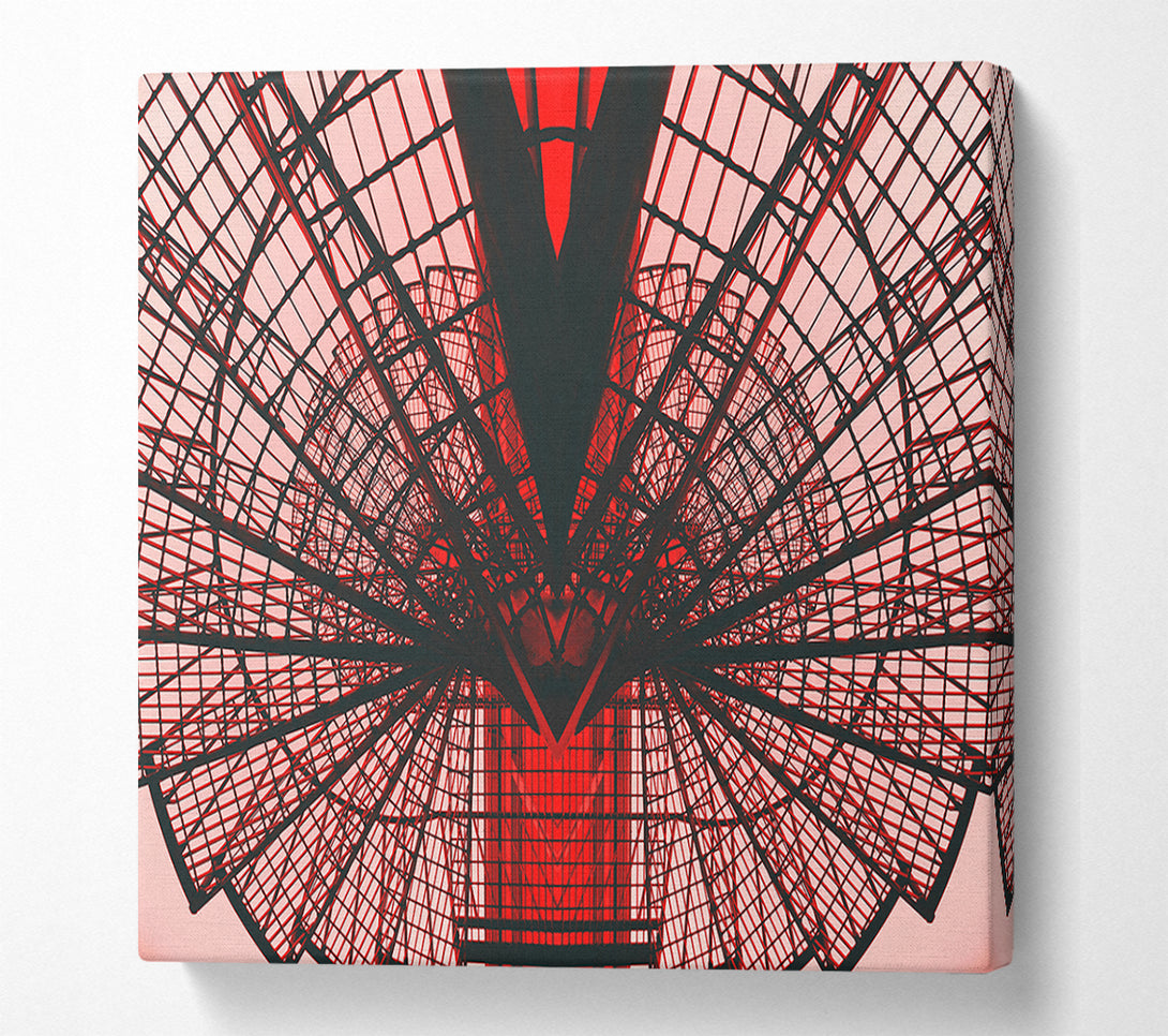  A Canvas Print of Crimson Stairway Ascent Canvas Print
