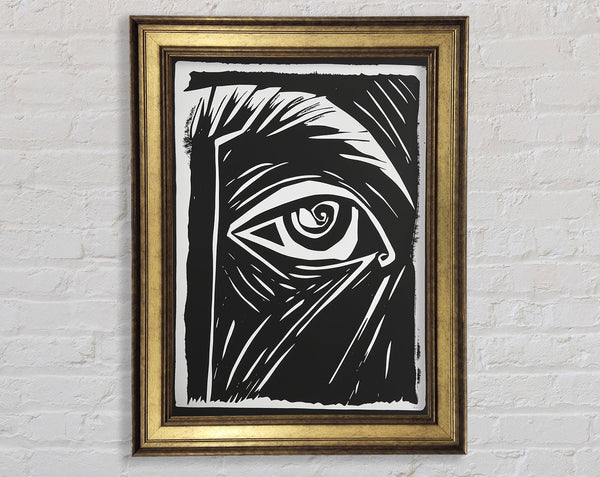 White And White Eye Framed Print