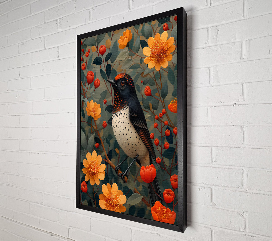  A Canvas Print of Orange Spotted Songbird Canvas Print