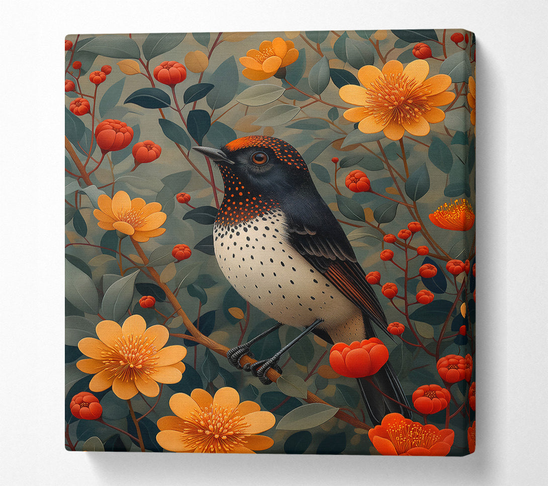  A Canvas Print of Orange Spotted Songbird Canvas Print