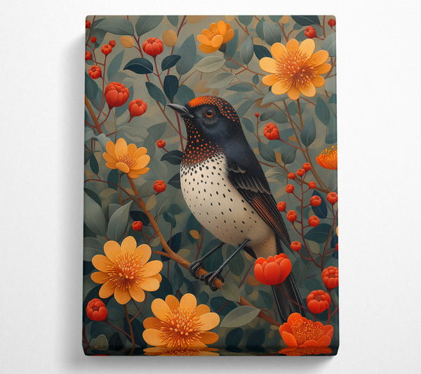  A Canvas Print of Orange Spotted Songbird Canvas Print