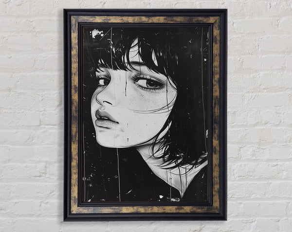Walnut And Walnut Face Girl Framed Print