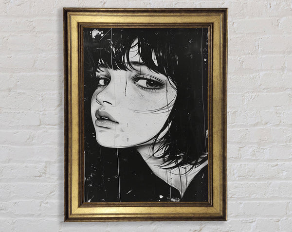 White And White Face Girl Framed Print