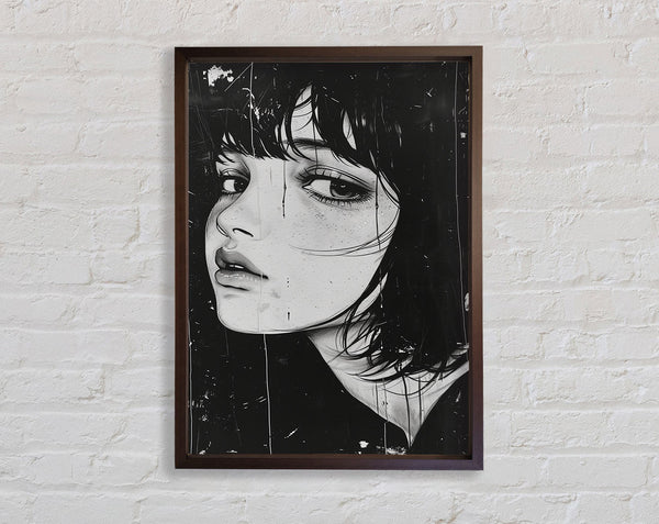 Walnut And Walnut Face Girl Framed Print
