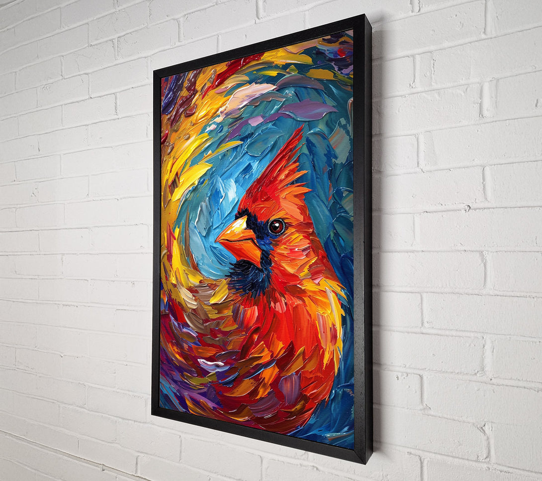  A Canvas Print of Crimson Cardinal Whirlwind Canvas Art