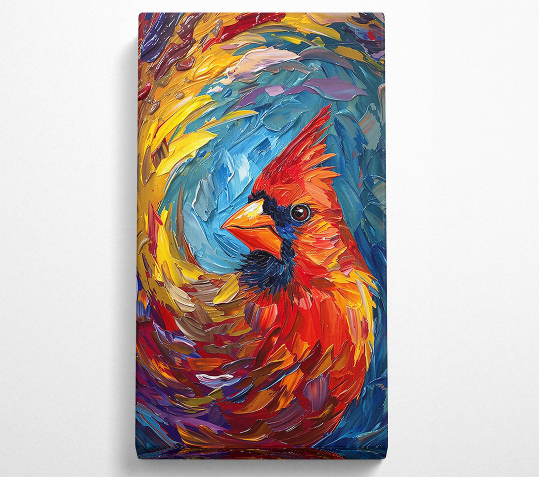  A Canvas Print of Crimson Cardinal Whirlwind Canvas Art