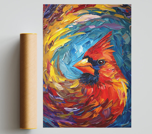 Crimson Cardinal Whirlwind Poster